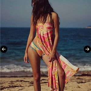 Free People Free-est Gaia Swim Cover-Up and Bikini Set Top Size Med, Bottoms- XS